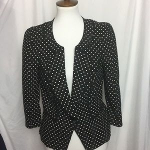 WHBM Black w White Polka Peplum Blazer Size 10